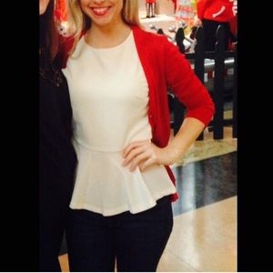 BUNDLE: peplum top, lavender top, faux fur vest