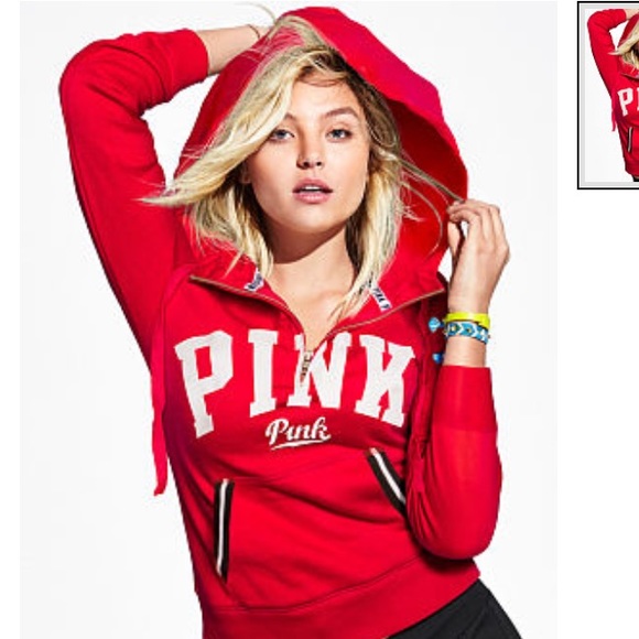 Victoria's Secret Pink Perfect Half Zip Hoodie