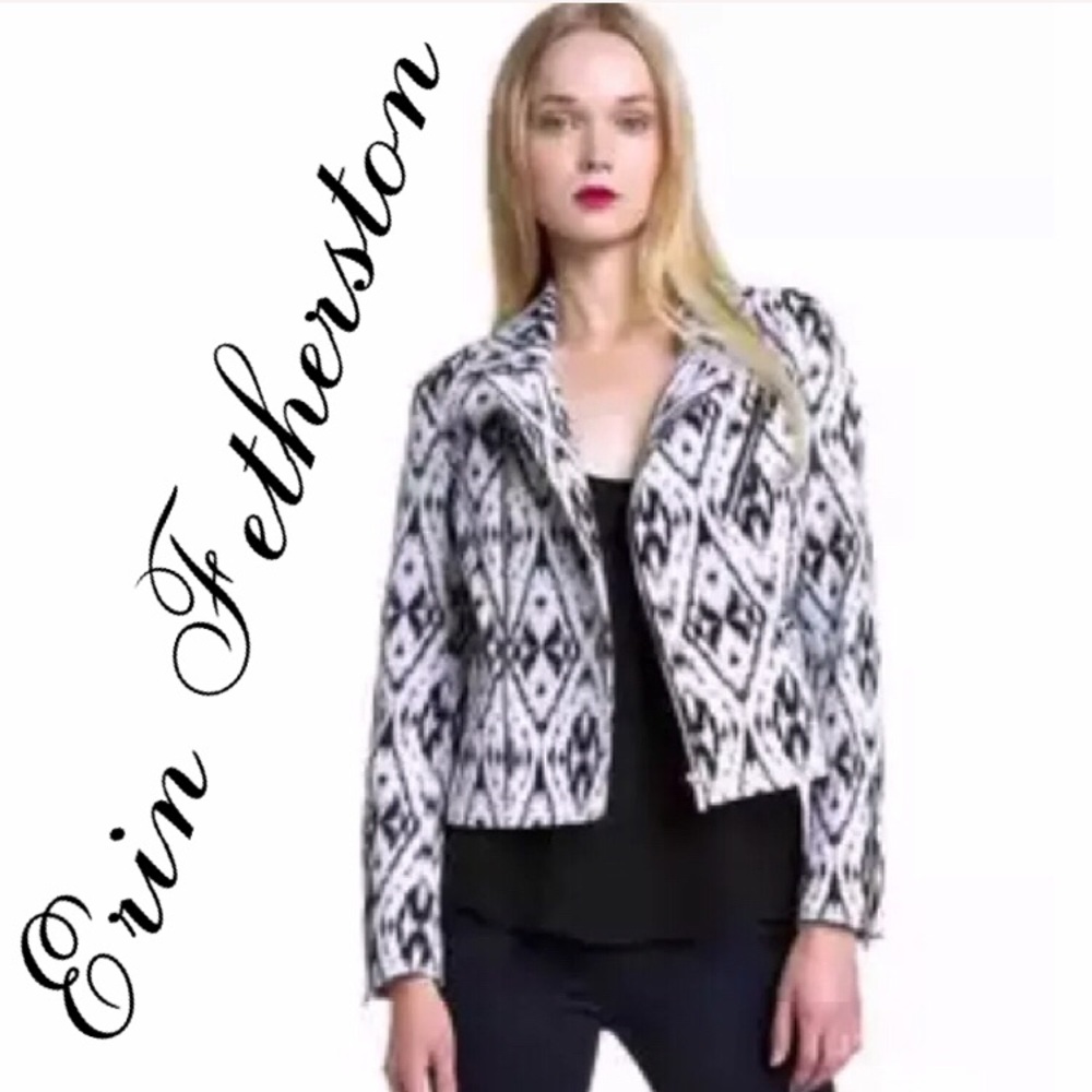 Erin Fetherston Eva Ikat Moto Jacket Boho Biker
