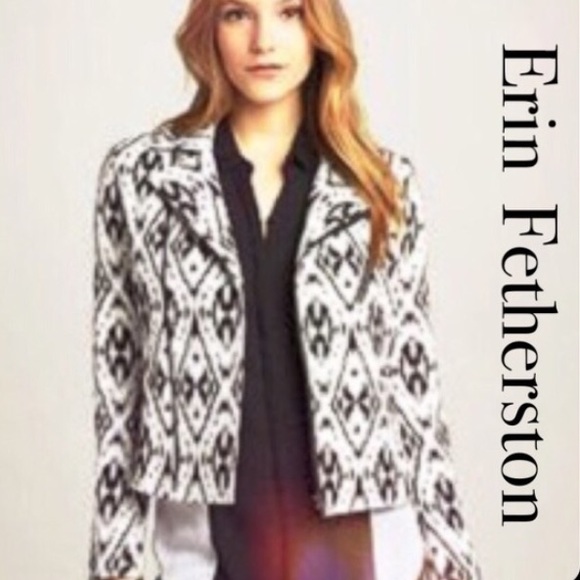 Erin Fetherston Eva Ikat Moto Jacket Boho Biker - Picture 3 of 4
