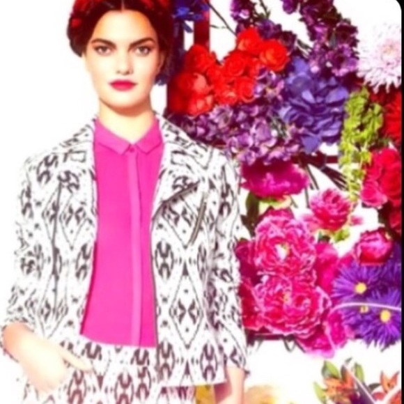 Erin Fetherston Eva Ikat Moto Jacket Boho Biker - Picture 2 of 4