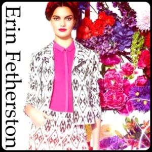 Erin Fetherston Eva Ikat Moto Jacket B/W NWT $345 Erin Fetherston Eva Ikat Moto Jacket B/W NWT $345