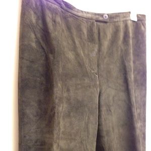 Green suede lined pants