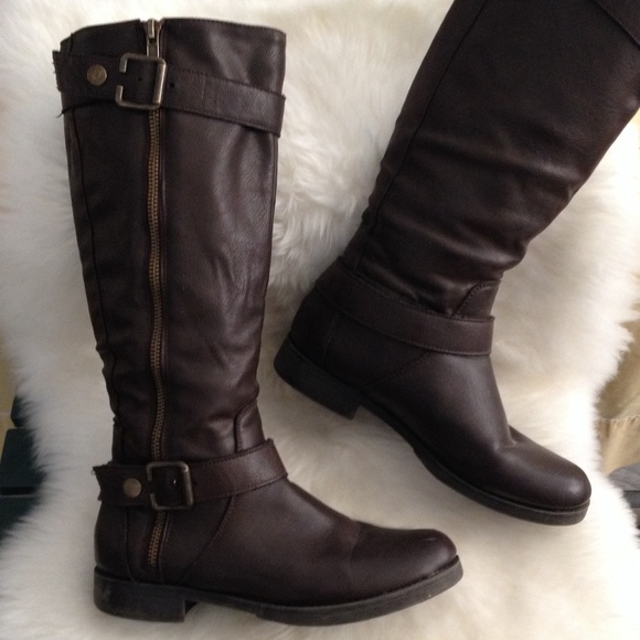 Nicole Vegan Buckled Riding Boots