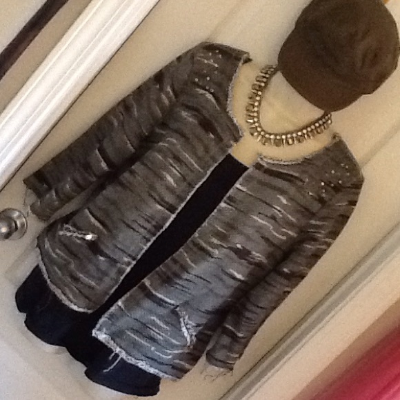 Distressed Camouflage Fashion Jacket