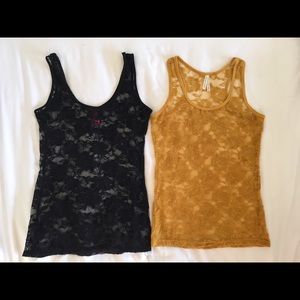 Two lace tank tops Bongo and Color Theory brand