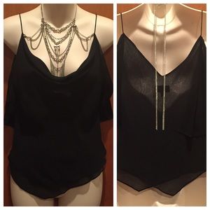 Karen Millen silk grecian black top blouse
