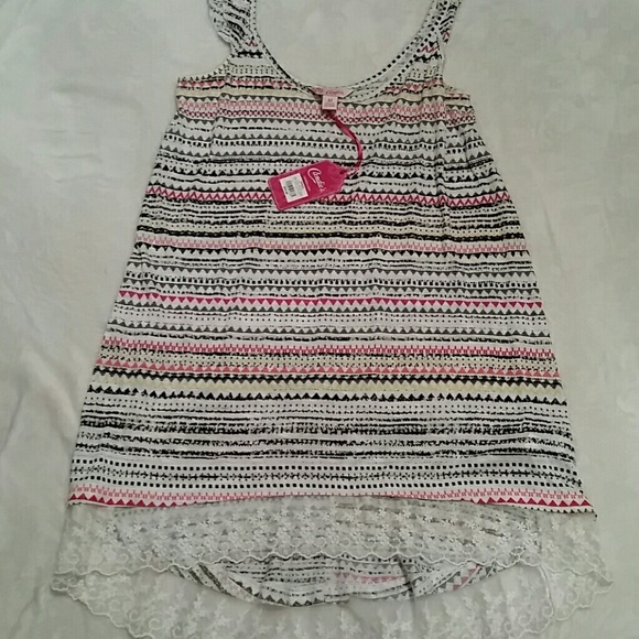 Candie's Tops - New! Candie's lace hem tunic size medium