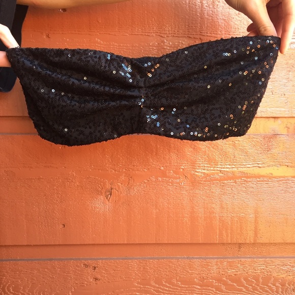 Sparkly black and grey bandeaus