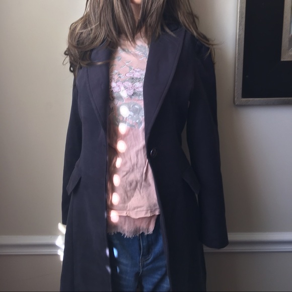 Grey Velvet Long Coat EUC
