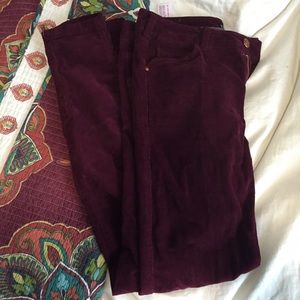 Zara Wine colored corduroy skinny pants!