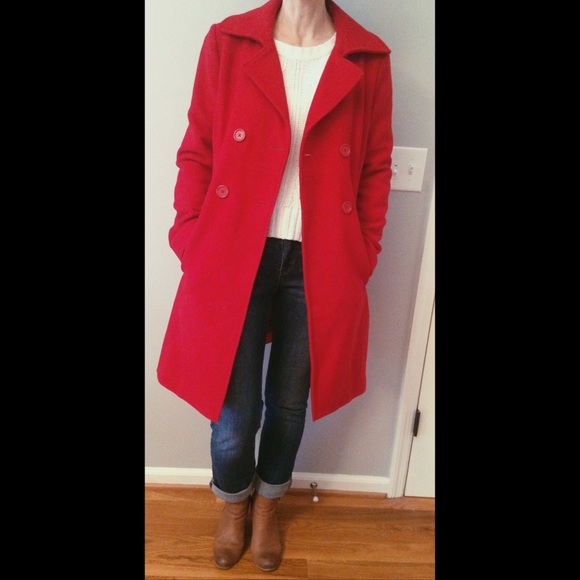 NWOT red wool coat! ❤️