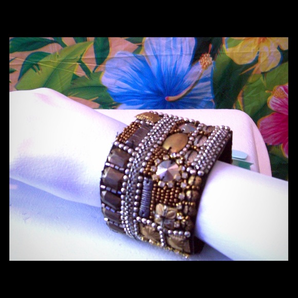 New Stretch Bangle Brown Gold Ethnic