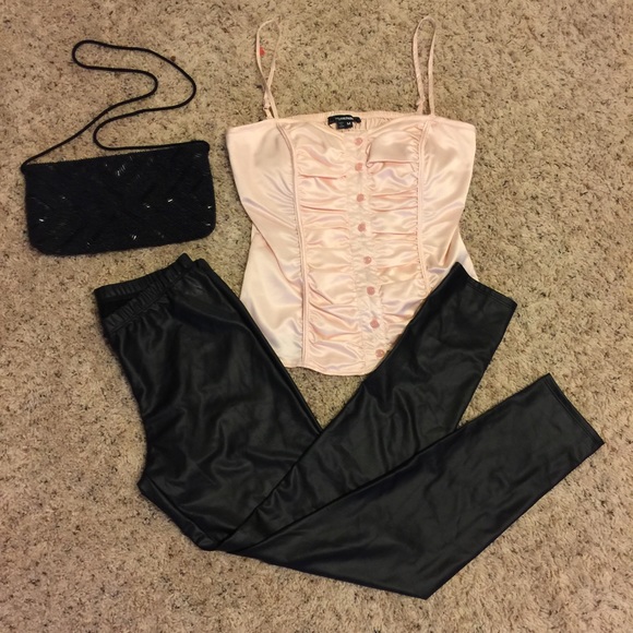 Black pleather leggings