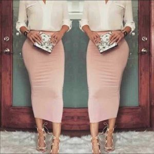 Blush Midi skirt