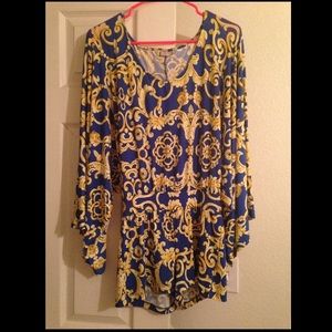 SOLD Blue & gold Romper
