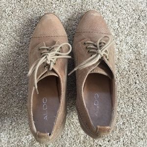 ALDO beige wedges