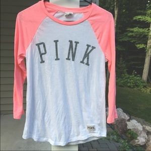 pink baseball tee