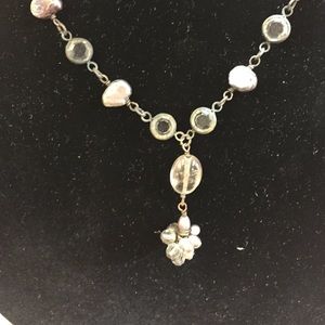 Chain necklace with crystals and pearls