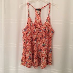 Floral, silk tank