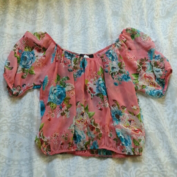 Sheer floral crop top - Picture 1 of 2