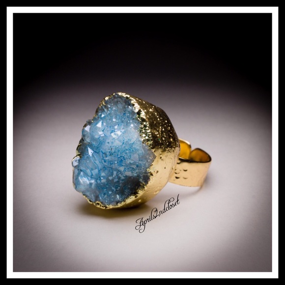 Jewelry - Genuine Druzy Ring Statement Boho