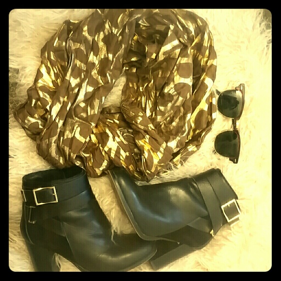 2 tone gorgeous chic metallic scalf
