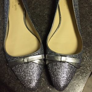 Kate Spade Silver Glitter Flats