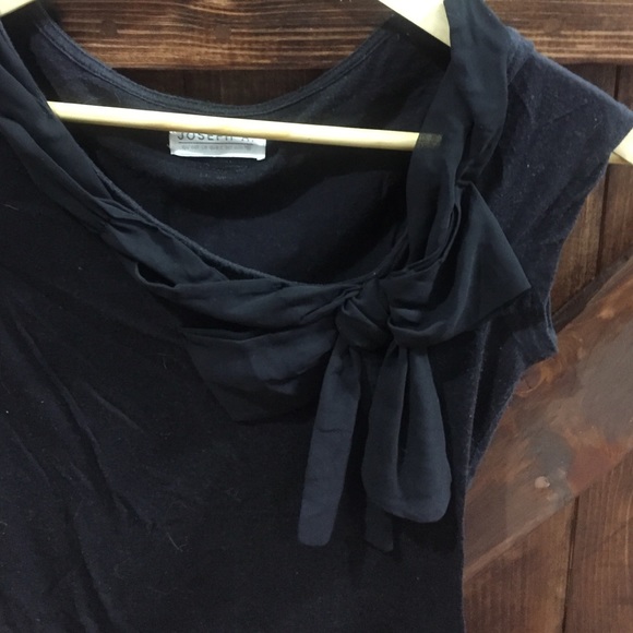 Joseph A black tee with chiffon bow