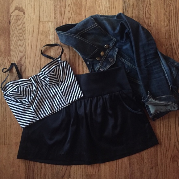 Black satin skirt