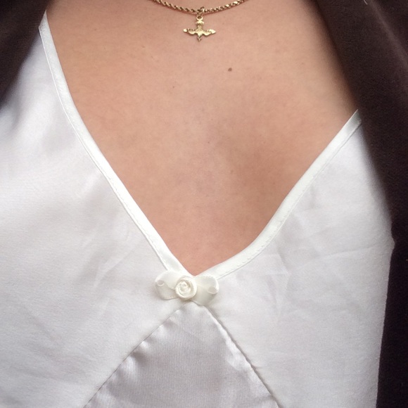 🚫SOLD: White Silky Slip Dress 🚫 - Picture 3 of 3