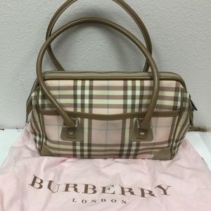 Burberry Pink Nova Check Satchel Handbag(no trade)