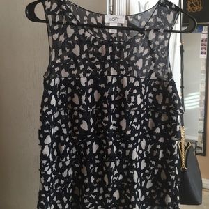 Ann Taylor LOFT sheer, tiered top
