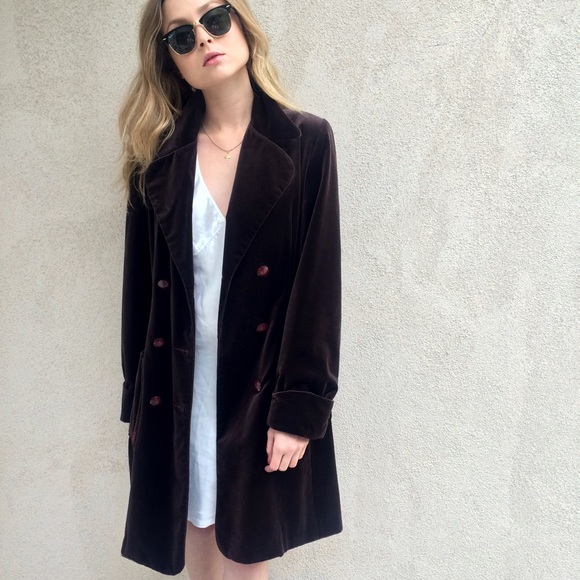 ASOS Jackets & Blazers - 🚫SOLD: Chocolate Velvet Peacoat 🚫