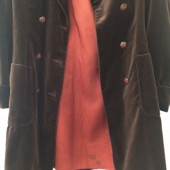 🚫SOLD: Chocolate Velvet Peacoat 🚫 - Picture 4 of 4