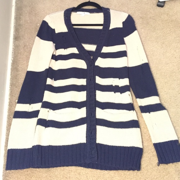 Forever 21 Off-White and Navy Sweater