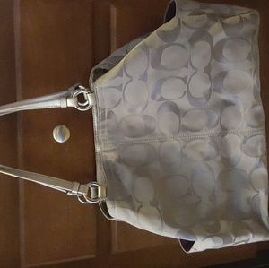Grey coach handbag