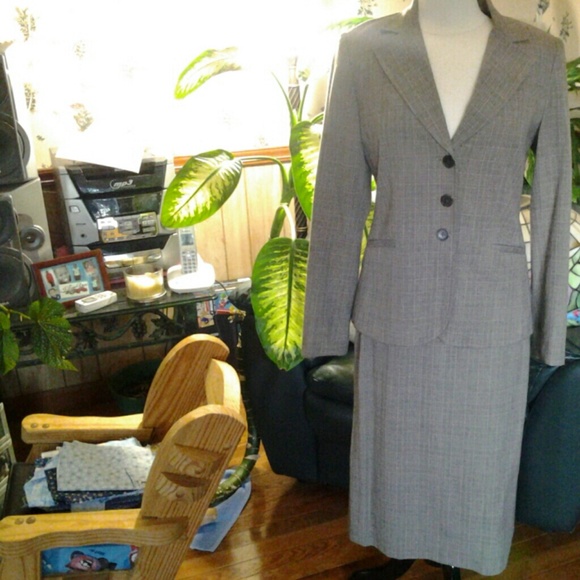 Brown and beige skirt and jacket