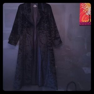 Blanc Noir luxe black furry long jacket size S