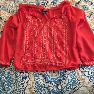 Coral boho inspired blouse