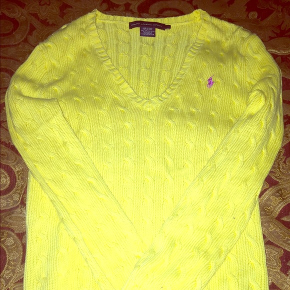 Yellow Ralph Lauren Cable Sweater