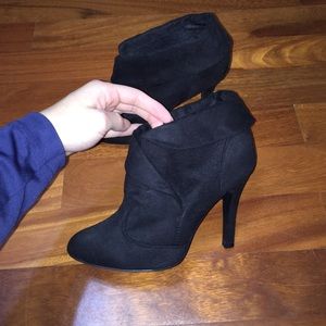 Black suede booties