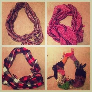 4 Scarves + 1 pair of Tights + Mukluk Slippers