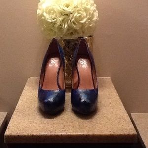 Blue Snake Print Vince Camuto Platform Heela