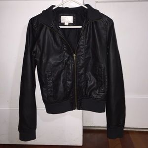 Black leather jacket. Size small