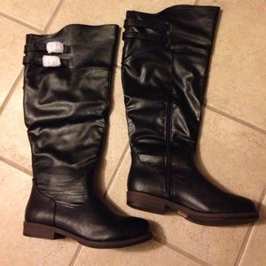 Black knee high boots