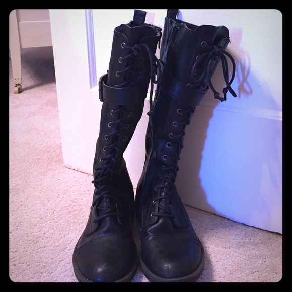 Xhiliration Black Motorcycle Boots