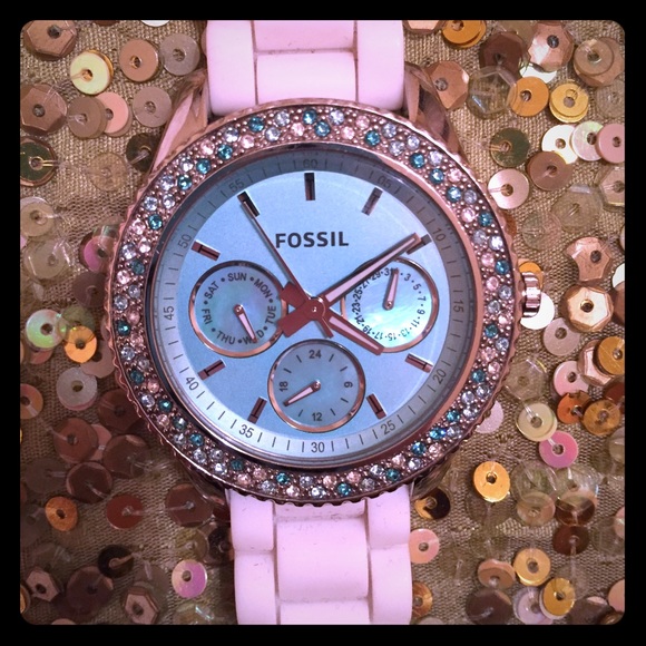 Fossil Accessories - Fossil watch-baby blue and white💙