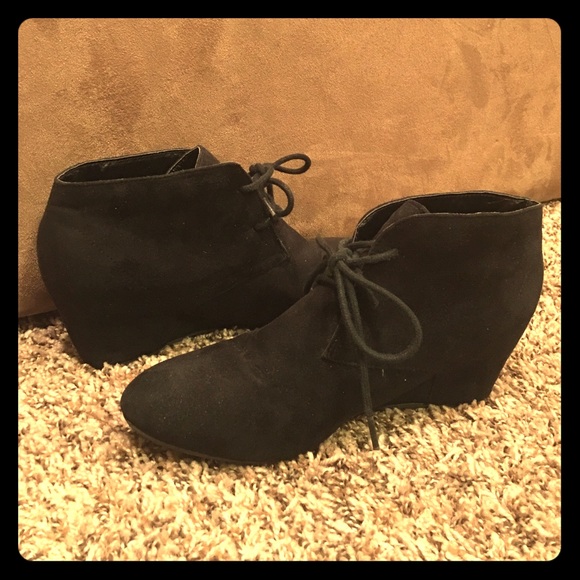 Express Suede Wedge Bootie