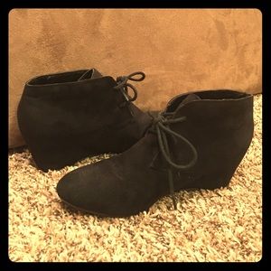 Express Suede Wedge Bootie